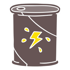 quirky hand drawn cartoon barrel of fuel