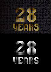 Golden number twenty-eight years. 3D render