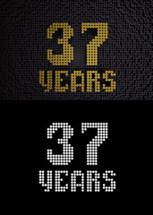 Golden number thirty-seven years. 3D render