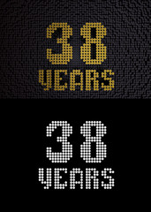 Golden number thirty-eight years. 3D render