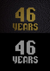 Golden number forty-six years. 3D render