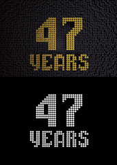 Golden number forty-seven years. 3D render