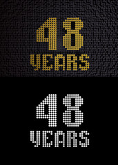 Golden number forty-eight years. 3D render
