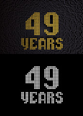 Golden number forty-nine years. 3D render