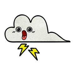 retro grunge texture cartoon storm cloud