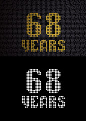 Golden number sixty-eight years. 3D render