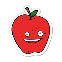 Obraz premium sticker of a cartoon happy apple