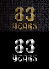 Golden number eighty-three years. 3D render