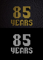 Golden number eighty-five years. 3D render