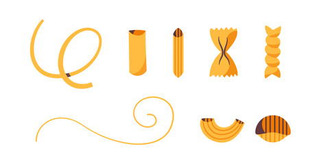 Obraz premium Italian food. Delicious pasta. Cartoon vector illustration.