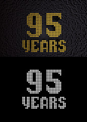 Golden number ninety-five years. 3D render