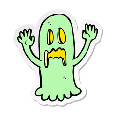 sticker of a cartoon spooky ghost