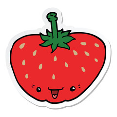 sticker of a cartoon strawberry