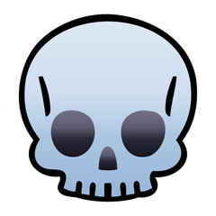 quirky gradient shaded cartoon skull