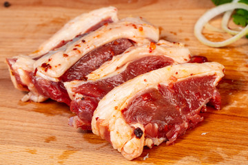 Raw lamb meat