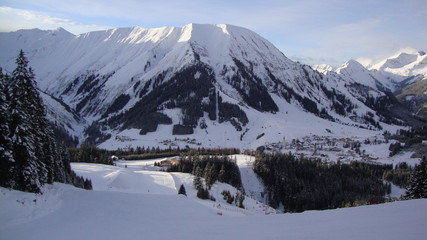 Ski slopes near Berwang in Austria