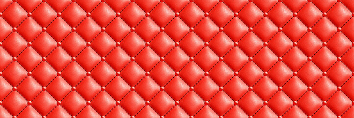 Seamless red leather texture background. English red genuine leather upholstery.