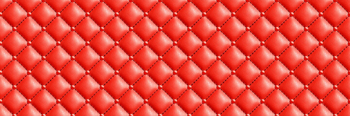 Seamless red leather texture background. English red genuine leather upholstery.