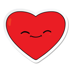sticker of a cartoon happy love heart