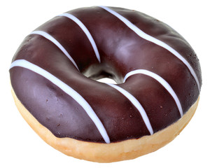Chocolate glazed donut isolated