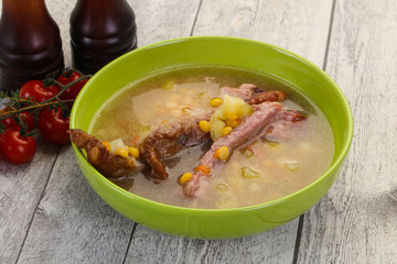 Peas soup with ribs