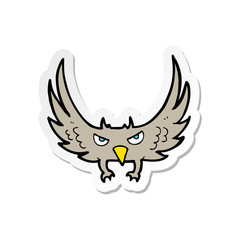 sticker of a cartoon flying bird