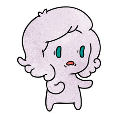 textured cartoon of kawaii scary ghost