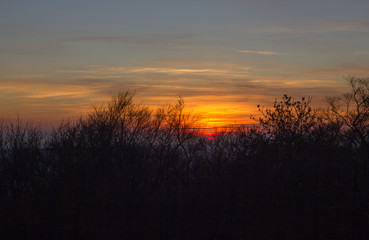 Sonnenuntergang am Katzenbuckel im Odenwald