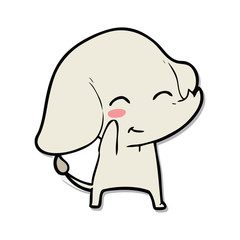 sticker of a cute cartoon elephant