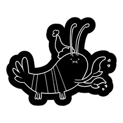 cartoon icon of a lobster wearing santa hat