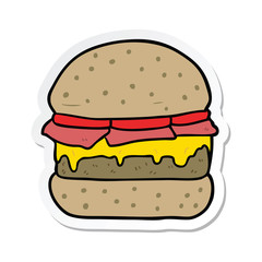 sticker of a cartoon burger