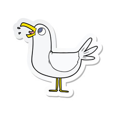 sticker of a cartoon seagull