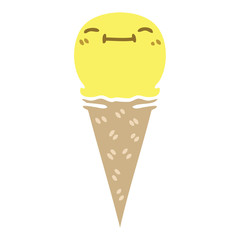 quirky hand drawn cartoon happy ice cream