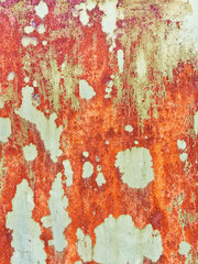 Rusty grunge background. Red and yellow metallic texture.