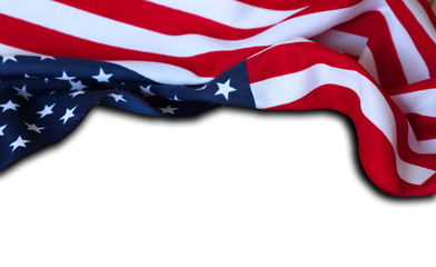 USA flag on white