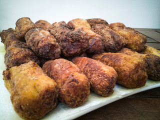 homemade croquettes on a white plate