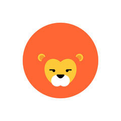 Lion head cartoon style. Leo muzzle isolated