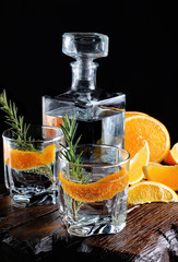 Classic Dry Gin with tonic and orange zest