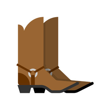 Cowboy Boots isolated. western accessory. Wild west shoes. vector illustration