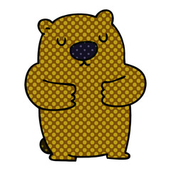 quirky comic book style cartoon beaver