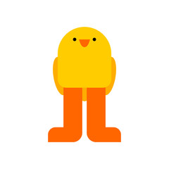 Chick isolated. Little chicken cartoon style. Vector illustration