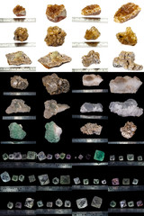 macro mineral fluorite stone on white background