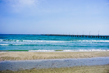 Black Sea Shore at spring, blue waters