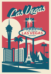 Las Vegas Nevada skyline postcard - 254993330