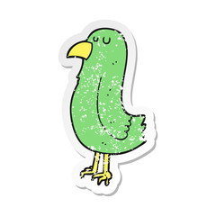 retro distressed sticker of a cartoon parrot