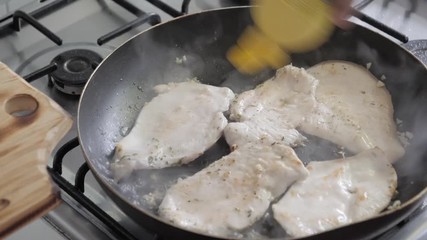 Cooking chicken with cheese at home