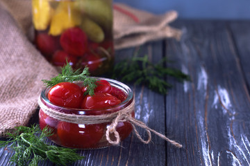 Jars of fermented vegetables.