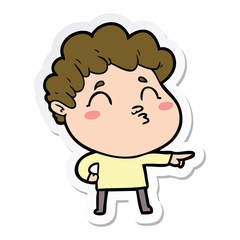 sticker of a cartoon man pouting