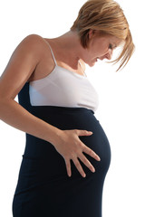 Eine schwangere Frau mit Bauch