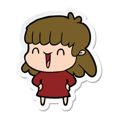 sticker of a cartoon woman